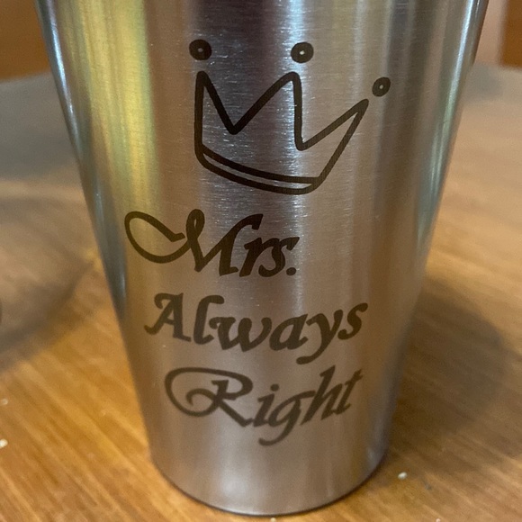 Mr.& Mrs. Brandy glasses & Stainless steel Mr. and Mrs. shakers. - Picture 3 of 9